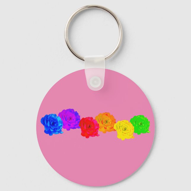 Rainbow Roses Keychain (Front)