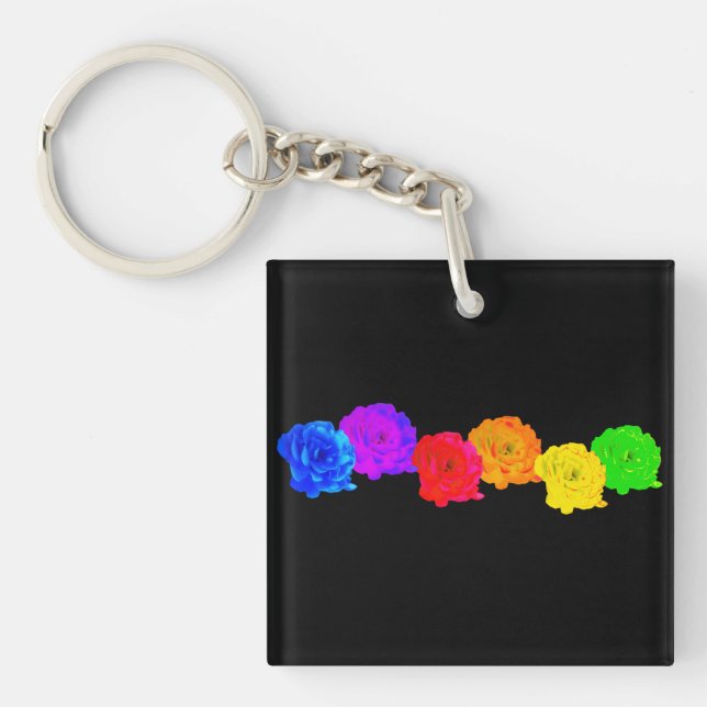 Rainbow Roses Keychain (Front)