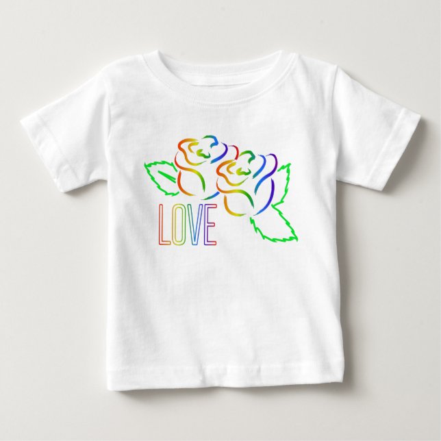 Rainbow Roses Love Baby T-Shirt (Front)