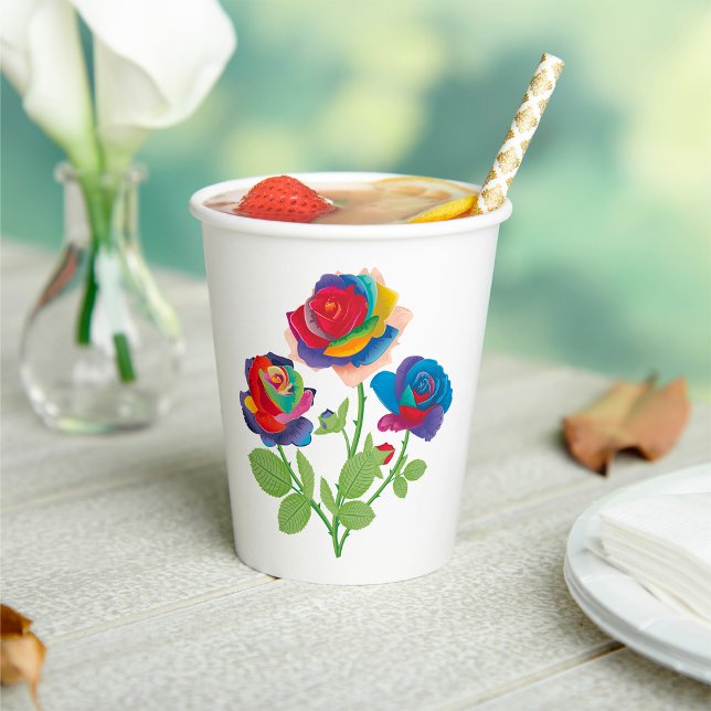 Rainbow Roses Paper Cups (Creator Uploaded)