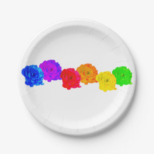 Rainbow Roses    Paper Plates