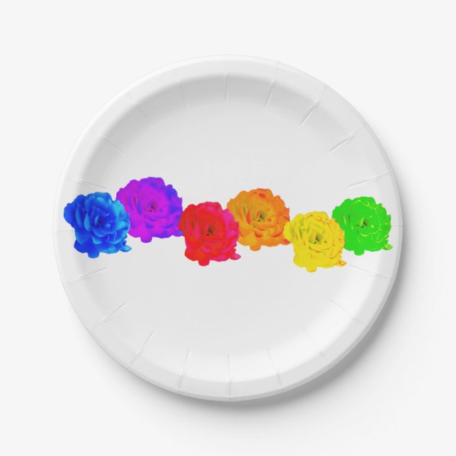 Rainbow Roses    Paper Plates (Front)