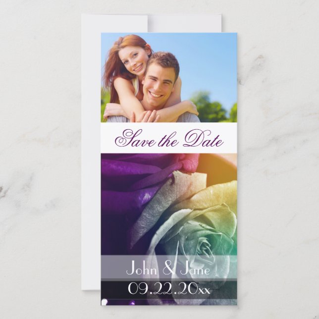 Rainbow Roses/photo  "Save the Date" Save The Date (Front)