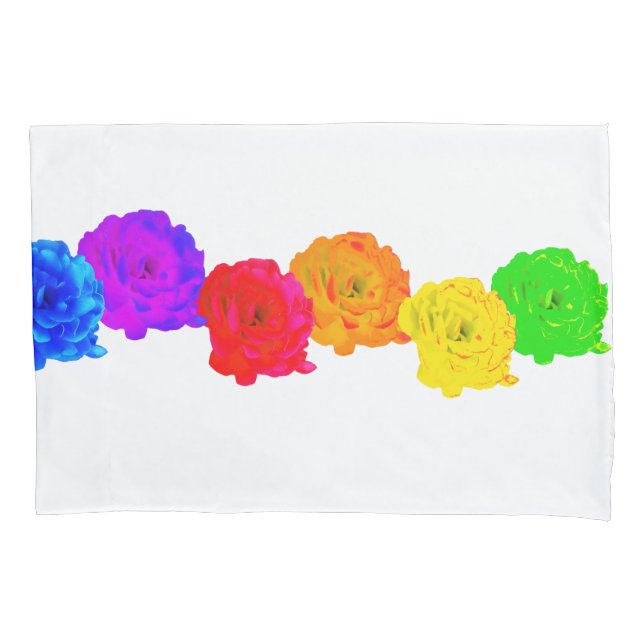 Rainbow Roses  Pillow Case (Front)