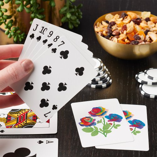 Rainbow Roses Poker Cards