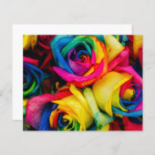 Rainbow Roses Rose blossoms romantic peace joy (Front/Back)
