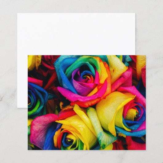 Rainbow Roses Rose blossoms romantic peace joy (Front/Back)