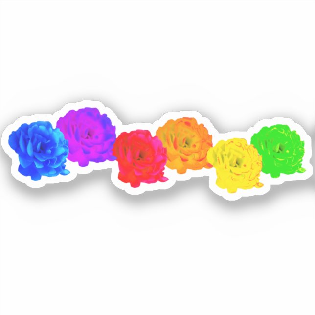 Rainbow Roses  Sticker (Front)