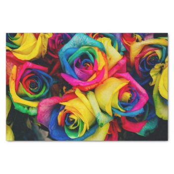 Rainbow Roses Tissue Paper by MarblesPictures at Zazzle
