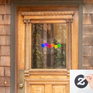 Rainbow Roses Window Cling