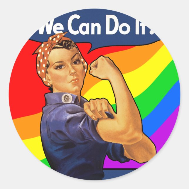 Rainbow Rosie Classic Round Sticker (Front)