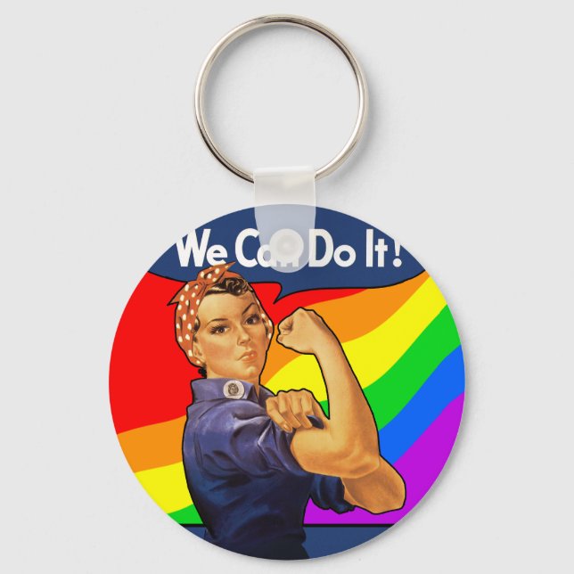 Rainbow Rosie Keychain (Front)