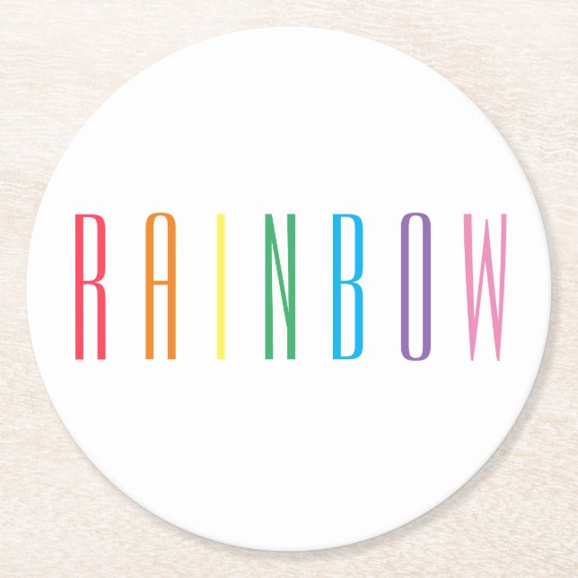 RAINBOW Round Paper Coasters (Front)