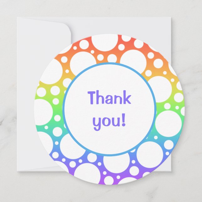 Rainbow Round Thank You Card (Front)