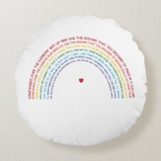 Rainbow Round Throw Pillow, Somewhere Over Rainbow Round Pillow