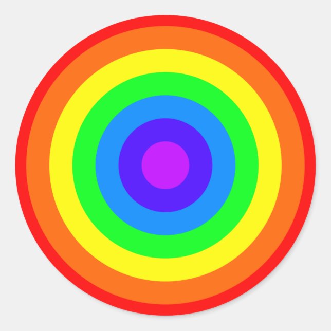 Rainbow Roundel Classic Round Sticker (Front)