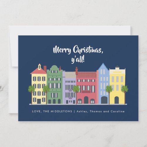 Rainbow Row Charleston Christmas Holiday Card