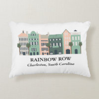 Rainbow Row Charleston South Carolina Pillow