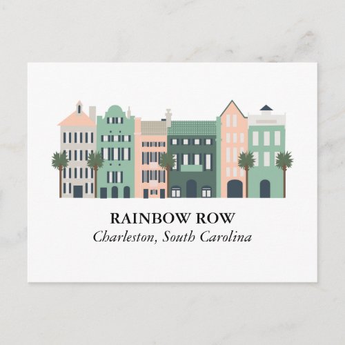 Rainbow Row Charleston South Carolina Postcard