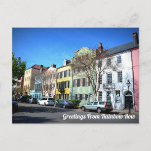 Rainbow Row, Charleston South Carolina Postcard