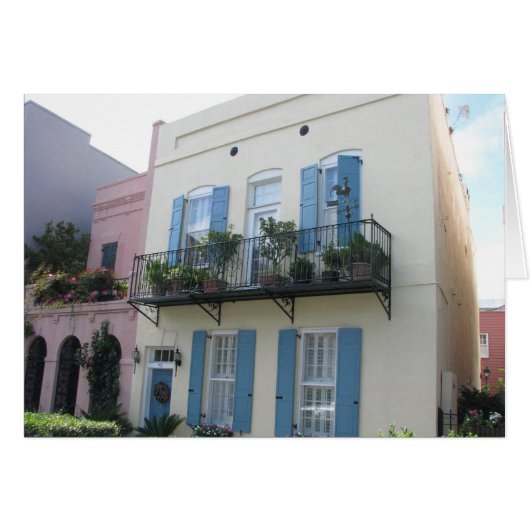 Rainbow Row Houses, Charleston SC Card (Front Horizontal)