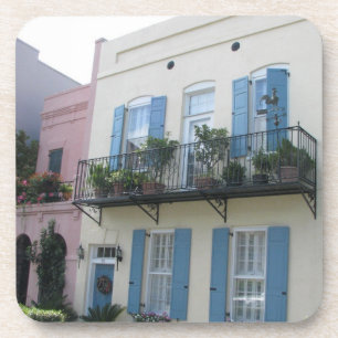 Rainbow Row Houses, Charleston SC Cork Coasters