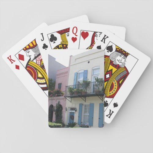 Rainbow Row Houses Charleston SC Playing Cards