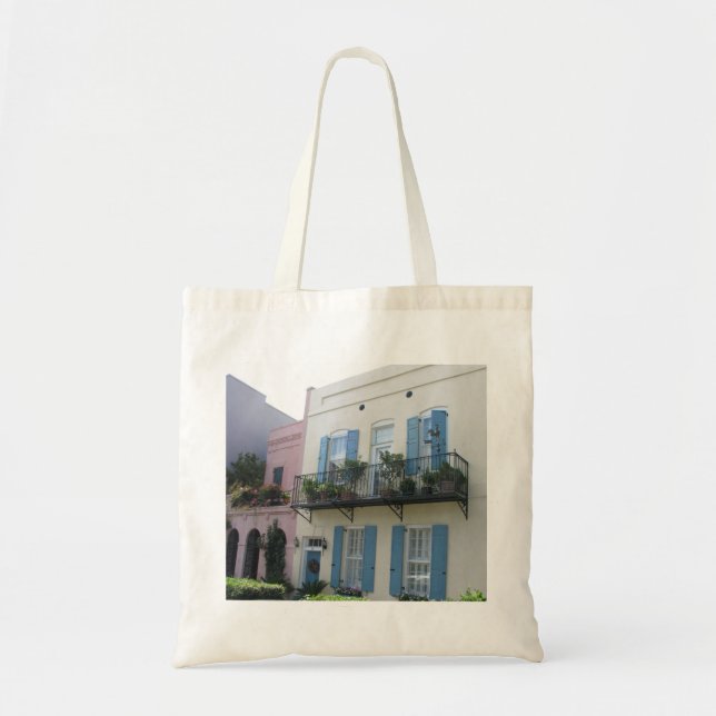 Rainbow Row Houses, Charleston SC Tote Bag (Front)
