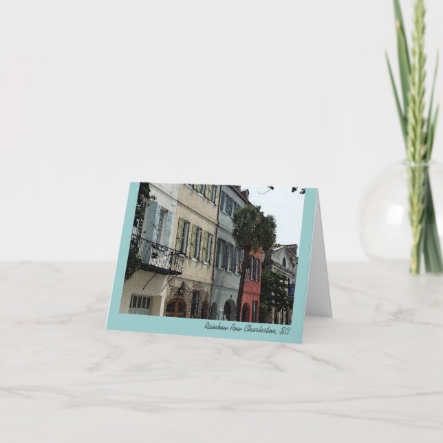 Rainbow Row Note Card (Front)