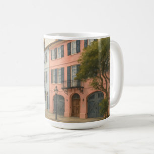 Rainbow Row of Charleston Watercolor Coffee Mug