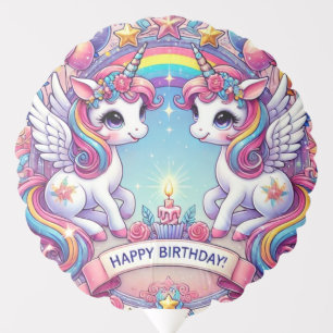 Rainbow Royalty Unicorns Balloon