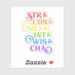 Rainbow RPG Stats Tabletop Sticker