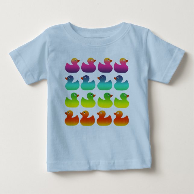 Rainbow Rubber Duckies Baby T-Shirt (Front)