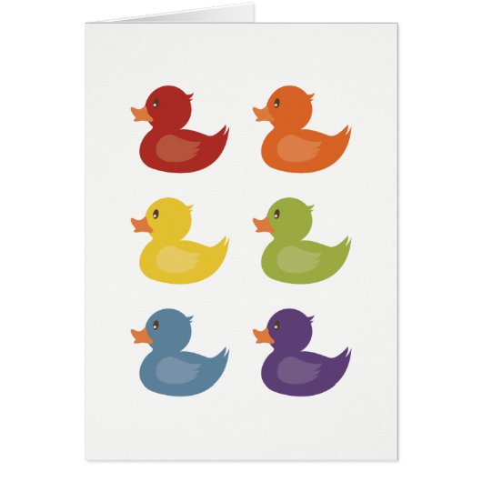 Rainbow | Rubber Ducks | on white background Cards (Front)