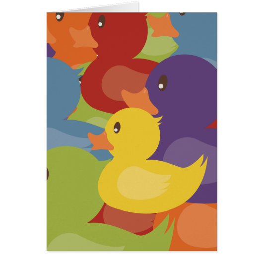 Rainbow | Rubber Ducks | overlapping design Cards (Front)