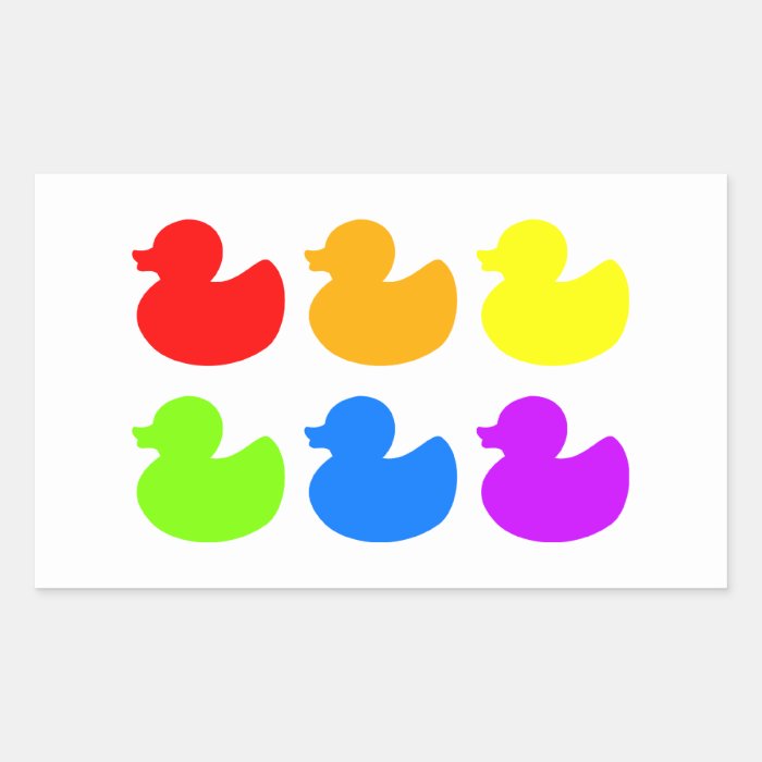 Rainbow Rubber Ducks Rectangle Sticker