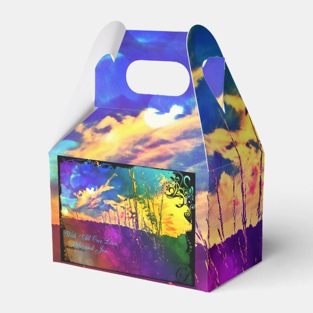 Rainbow Rural Landscape Favor Box *Personalize* (Back Side)