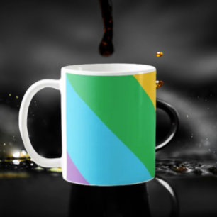 Rainbow Rush   Diagonal Pride Stripes Classic Mug