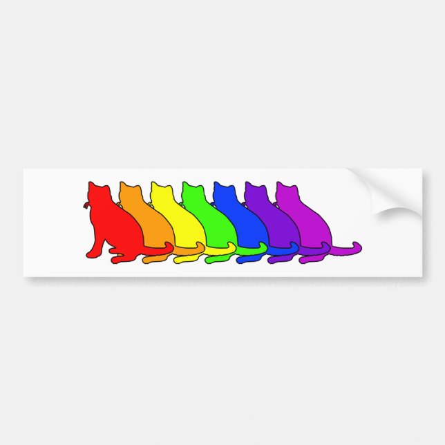Rainbow Russian Blue Bumper Sticker (Front)
