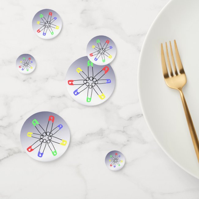 Rainbow Safety Pin Abstract Table Confetti