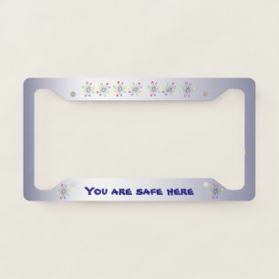 Rainbow Safety Pin License Plate Frame