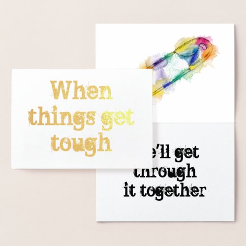 Rainbow Safety Pin Solidarity Foil Card