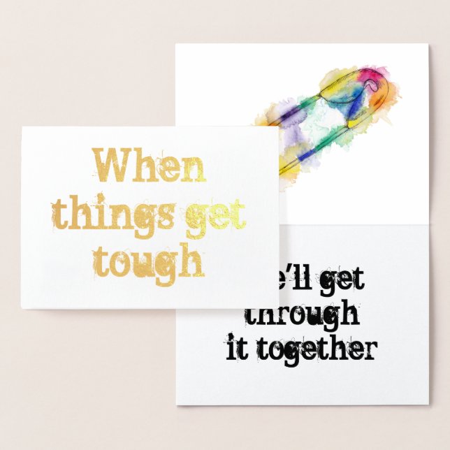 Rainbow Safety Pin Solidarity Foil Card (Display)