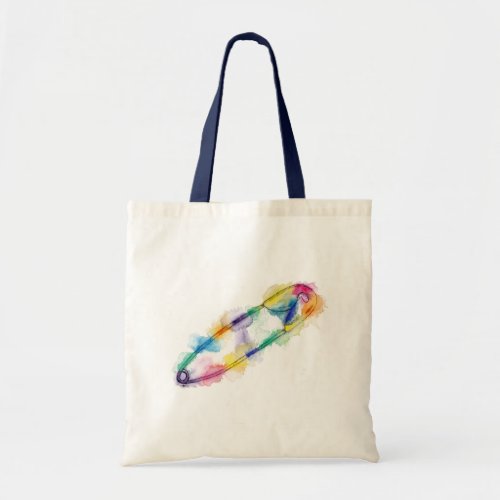 Rainbow Safety Pin Tote Bag