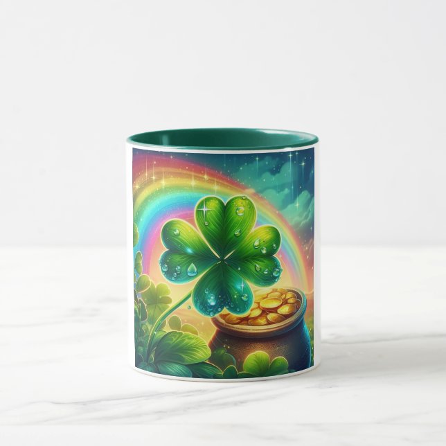 Rainbow Saint Patrick's Day clover Mug (Center)