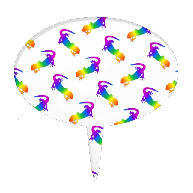 Rainbow Salamander Cake Topper (Front)