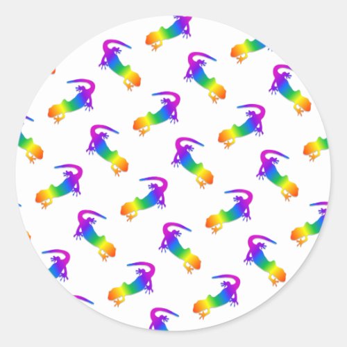 Rainbow Salamander Classic Round Sticker