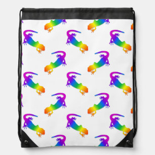 Rainbow Salamander Drawstring Bag