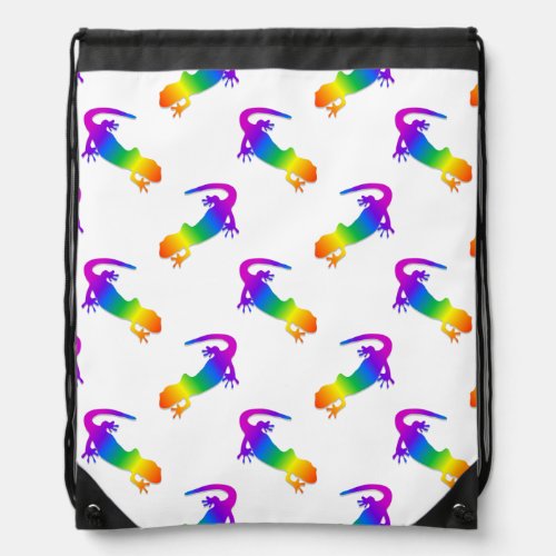 Rainbow Salamander Drawstring Bag