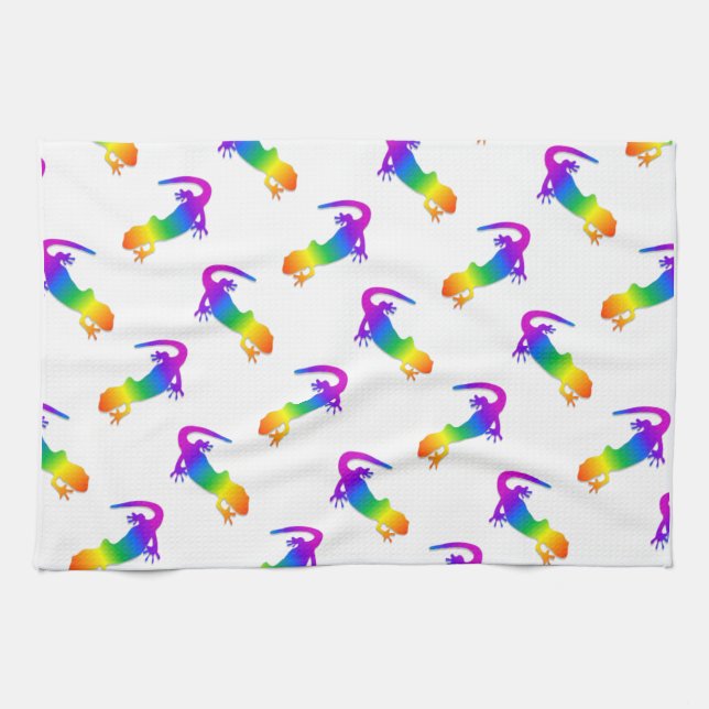Rainbow Salamander Kitchen Towel (Horizontal)